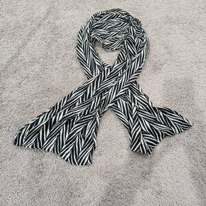 Black and White Silk Scarf